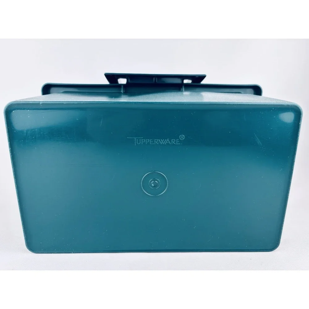 Tupperware Carry All Storage Tote Bin with Handle Green 1431-5 - Picnic Vintage